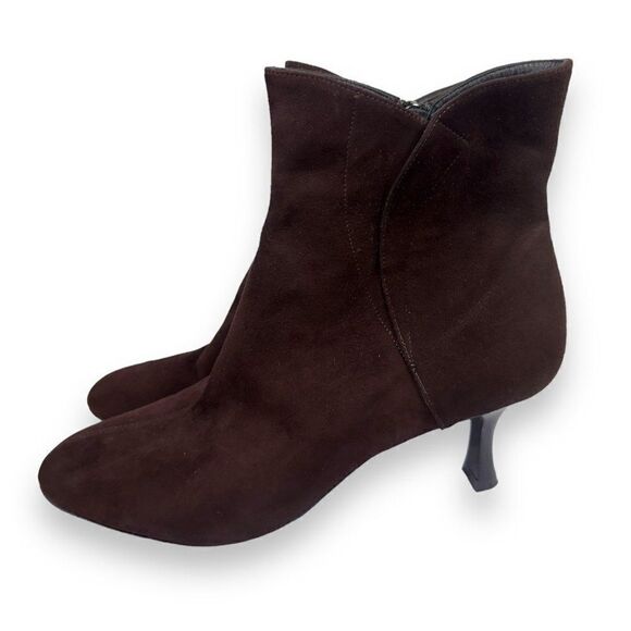Thierry Rabotin Heeled Suede Ankle Booties Brown Women's 10-10.5/41 - Picture 2 of 11